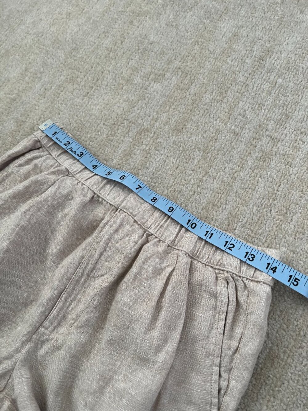 PACT 100% Organic Linen Wide Leg Pants Beige Tan High Rise Casual Trouser S - Picture 8 of 12